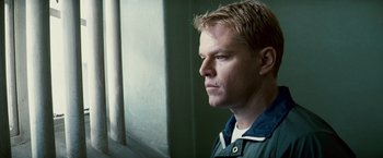 Movie still from “Invictus” (2009), directed by Clint Eastwood – A person looking out of a window; Close Up shot, Low angle
