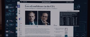 Movie still from “Jason Bourne” (2016), directed by Paul Greengrass – A page of the washington post; Extreme Close Up shot, High angle