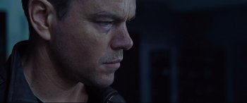 Movie still from “Jason Bourne” (2016), directed by Paul Greengrass – A man's face with tears in his eyes; Close Up shot, Low angle
