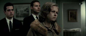 Movie still from “J. Edgar” (2011), directed by Clint Eastwood – An older woman and a younger man in a room; Close Up shot, Low angle