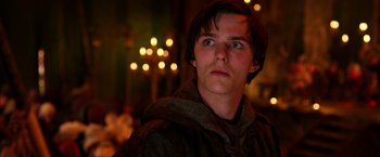 Movie still from “Jack the Giant Slayer” (2013), directed by Bryan Singer – A young man in medieval garb stares into the distance; Close Up shot, Low angle