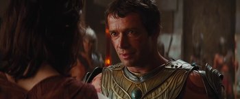 Movie still from “John Carter” (2012), directed by Andrew Stanton – A person wearing a costume; Close Up shot, Over the shoulder angle