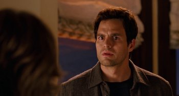 Movie still from “Just Like Heaven” (2005), directed by Mark Waters – A person looking at a camera; Close Up shot, Over the shoulder angle