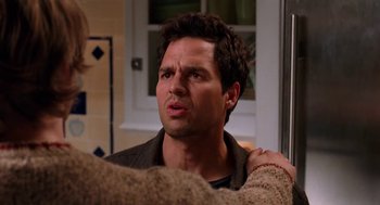 Movie still from “Just Like Heaven” (2005), directed by Mark Waters – A person with his hand on his shoulder; Close Up shot, Over the shoulder angle