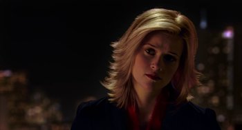 Movie still from “Just Like Heaven” (2005), directed by Mark Waters – A woman with blonde hair is looking at the camera; Close Up shot, Low angle