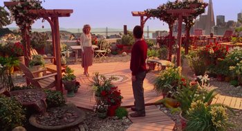 Movie still from “Just Like Heaven” (2005), directed by Mark Waters – A woman and a man standing on a deck; Wide shot, High angle