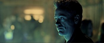 Movie still from “Kiss Kiss Bang Bang” (2005), directed by Shane Black – A person looking at the camera; Close Up shot, Over the shoulder angle
