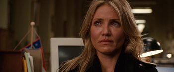 Movie still from “Knight and Day” (2010), directed by James Mangold – A person wearing a jacket; Close Up shot, Over the shoulder angle