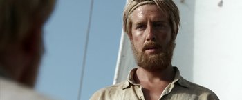 Movie still from “Kon-Tiki” (2012), directed by Espen Sandberg – A person with a beard; Close Up shot, Low angle