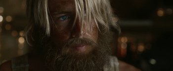 Movie still from “Kon-Tiki” (2012), directed by Espen Sandberg – A person with a long beard; Close Up shot, Over the shoulder angle