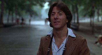 Movie still from “Kramer vs. Kramer” (1979), directed by Robert Benton – A person wearing a jacket; Close Up shot, Low angle