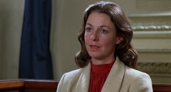 Movie still from “Kramer vs. Kramer” (1979), directed by Robert Benton – A person wearing a jacket; Close Up shot, Over the shoulder angle