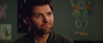 Movie still from “Krampus” (2015), directed by Michael Dougherty – A person with a beard; Close Up shot, Over the shoulder angle