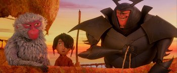 Movie still from “Kubo and the Two Strings” (2016), directed by Travis Knight – A scene from the animated film ' kubo and the two strings '; Medium shot, Over the shoulder angle