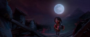Movie still from “Kubo and the Two Strings” (2016), directed by Travis Knight – A scene from the movie ' raya and the last dragon '; Wide shot, Low angle
