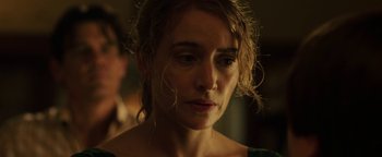 Movie still from “Labor Day” (2013), directed by Jason Reitman – A person wearing a green shirt; Close Up shot, Over the shoulder angle