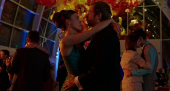 Movie still from “Laggies” (2014), directed by Lynn Shelton – A man and a woman dancing together at a party; Medium shot, Low angle