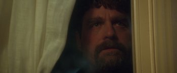 Movie still from “Keeping Up with the Joneses” (2016), directed by Greg Mottola – A person with a beard; Close Up shot, Low angle