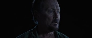 Movie still from “The Last Rampage” (2017), directed by Dwight H. Little – A person wearing a green shirt; Close Up shot, Low angle