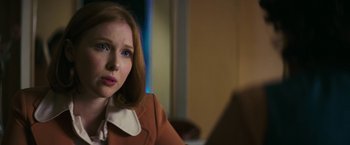 Movie still from “The Last Rampage” (2017), directed by Dwight H. Little – A woman sitting in front of a computer screen; Close Up shot, Over the shoulder angle