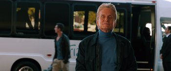 Movie still from “Last Vegas” (2013), directed by Jon Turteltaub – An older man in a blue shirt and a man in a black jacket; Close Up shot, Over the shoulder angle