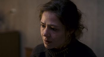 Movie still from “Leviathan” (2014), directed by Andrey Zvyagintsev – A person looking at the camera; Close Up shot, Over the shoulder angle