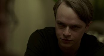 Movie still from “Life After Beth” (2014), directed by Jeff Baena – A person looking at the camera; Close Up shot, Over the shoulder angle