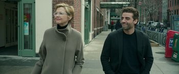 Movie still from “Life Itself” (2018), directed by Dan Fogelman – A woman and a man walking down a sidewalk; Medium shot, Over the shoulder angle