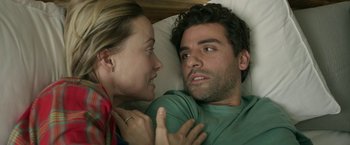 Movie still from “Life Itself” (2018), directed by Dan Fogelman – A man and a woman in a bed; Close Up shot, Over the shoulder angle