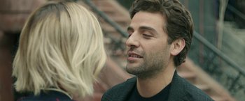 Movie still from “Life Itself” (2018), directed by Dan Fogelman – A person talking to another person; Close Up shot, Over the shoulder angle