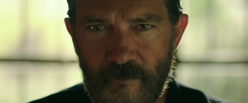 Movie still from “Life Itself” (2018), directed by Dan Fogelman – A person with a beard; Close Up shot, Low angle