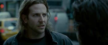 Movie still from “Limitless” (2011), directed by Neil Burger – A person with long hair; Close Up shot, Over the shoulder angle