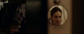 Movie still from “Little Woods” (2018), directed by Nia DaCosta – A woman looking at herself in a mirror; Close Up shot, Over the shoulder angle