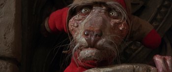 Movie still from “Labyrinth” (1986), directed by Jim Henson – The face of an animal; Close Up shot, High angle