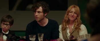 Movie still from “Madame” (2017), directed by Amanda Sthers – A man and a woman sitting at a dinner table; Close Up shot, Over the shoulder angle