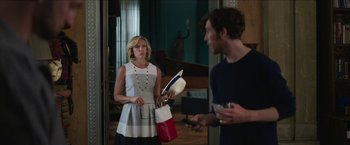 Movie still from “Madame” (2017), directed by Amanda Sthers – A woman and a man standing next to each other; Medium shot, Over the shoulder angle