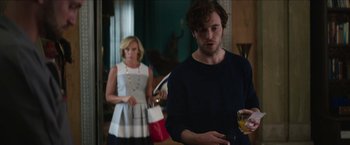 Movie still from “Madame” (2017), directed by Amanda Sthers – A man and a woman standing next to each other; Medium shot, Over the shoulder angle