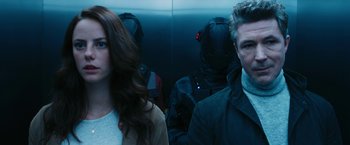 Movie still from “Maze Runner: The Death Cure” (2018), directed by Wes Ball – A man and a woman standing next to each other; Close Up shot, Low angle