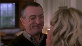 Movie still from “Meet the Parents” (2000), directed by Jay Roach – A man and a woman face to face in front of a mirror; Close Up shot, Over the shoulder angle