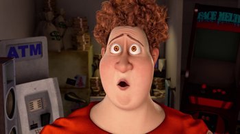Movie still from “Megamind” (2010), directed by Tom McGrath – An animated woman with curly red hair looking surprised; Close Up shot, High angle