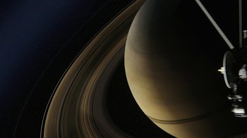 Movie still from “Men, Women & Children” (2014), directed by Jason Reitman – View of the planet saturn from space; Extreme Wide shot, Overhead angle