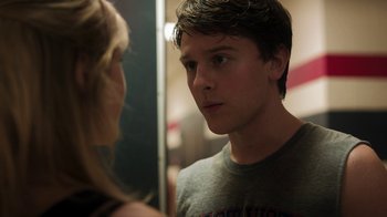 Movie still from “Men, Women & Children” (2014), directed by Jason Reitman – A man and a woman looking at one another; Close Up shot, Over the shoulder angle