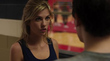 Movie still from “Men, Women & Children” (2014), directed by Jason Reitman – A woman is looking at a man in the mirror; Close Up shot, Over the shoulder angle