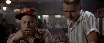 Movie still from “Monster's Ball” (2001), directed by Marc Forster – A man and a woman are talking in a restaurant; Close Up shot, Over the shoulder angle