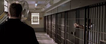 Movie still from “Monster's Ball” (2001), directed by Marc Forster – A person in a jail cell; Wide shot, High angle