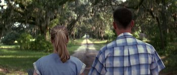 Movie still from “Forrest Gump” (1994), directed by Robert Zemeckis – Medium shot, Over the shoulder angle