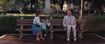 Movie still from “Forrest Gump” (1994), directed by Robert Zemeckis – Wide shot, Over the shoulder angle