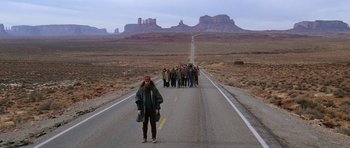 Movie still from “Forrest Gump” (1994), directed by Robert Zemeckis – Wide shot, High angle
