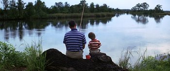 Movie still from “Forrest Gump” (1994), directed by Robert Zemeckis – Wide shot, High angle