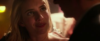 Movie still from “Nerve” (2016), directed by Henry Joost – A woman's face and a man's face; Extreme Close Up shot, Over the shoulder angle